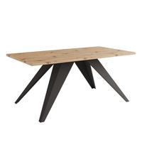 COUCHTISCH AIRA 120/60/48 cm Rechteckig, Schwarz/Artisan-Eiche - Schwarz/Eiche Artisan, Metall (60/120/48cm) - Idohome