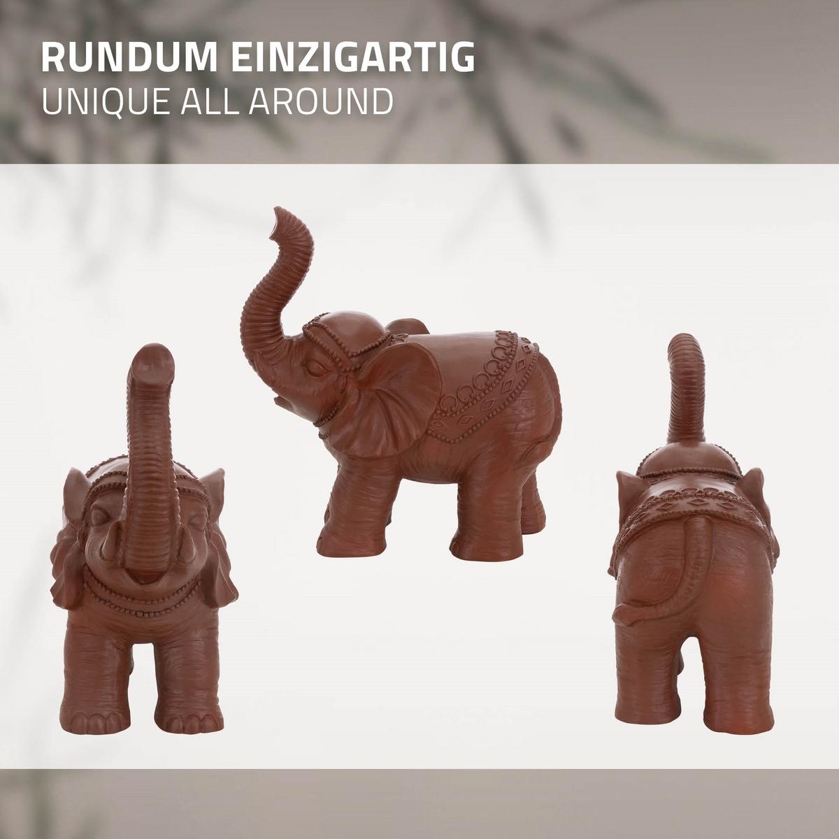 DEKO ELEFANT Figur Braun 36x19x39 cm aus Kunststoff - Braun, Keramik (19/39/36cm) - ML-DESIGN
