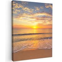 LEINWANDBILD Strand - Sonnenuntergang - Meer Room Decor 30x40 cm - Gelb, Textil (30/40cm) - MuchoWow
