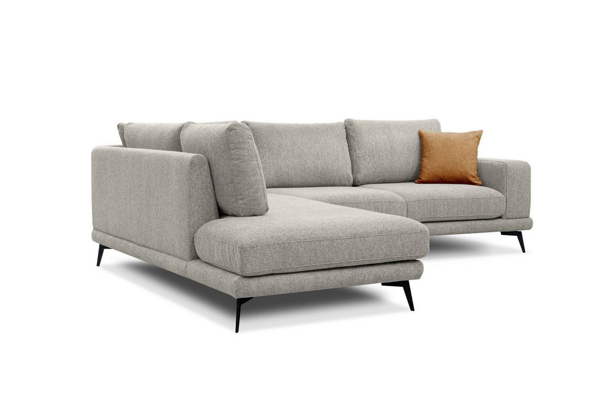 ECKSOFA MEDIOLANE 5-Sitzer, hellgrau - Hellgrau, Holzwerkstoff/Textil (219/282cm) - Wozimo