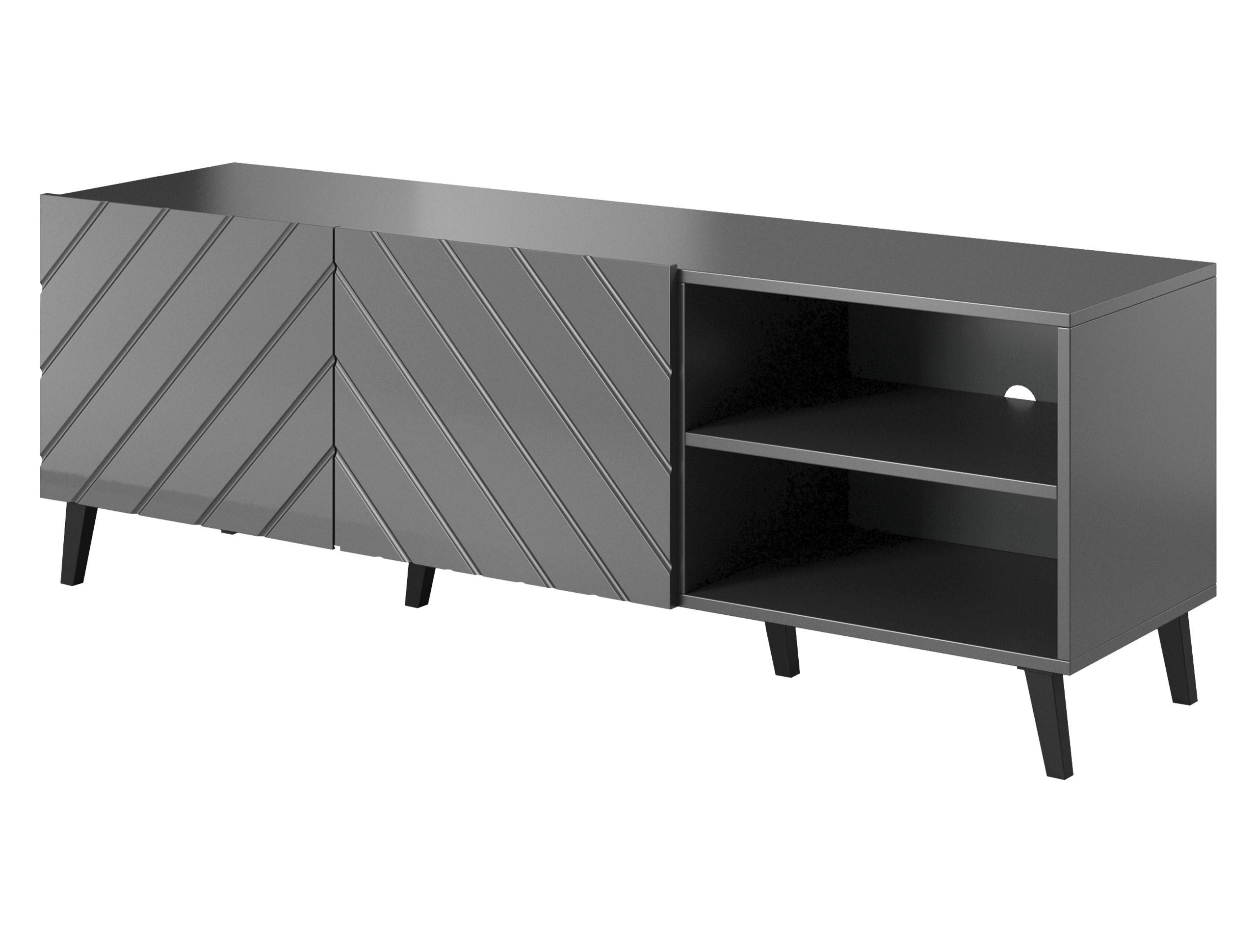 TV-LOWBOARD Abeto 150 - Graphitfarben/Schwarz, Holzwerkstoff/Kunststoff (150/52/42cm) - MIRJAN24
