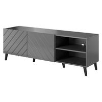 TV-LOWBOARD Abeto 150 - Graphitfarben/Schwarz, Holzwerkstoff/Kunststoff (150/52/42cm) - MIRJAN24