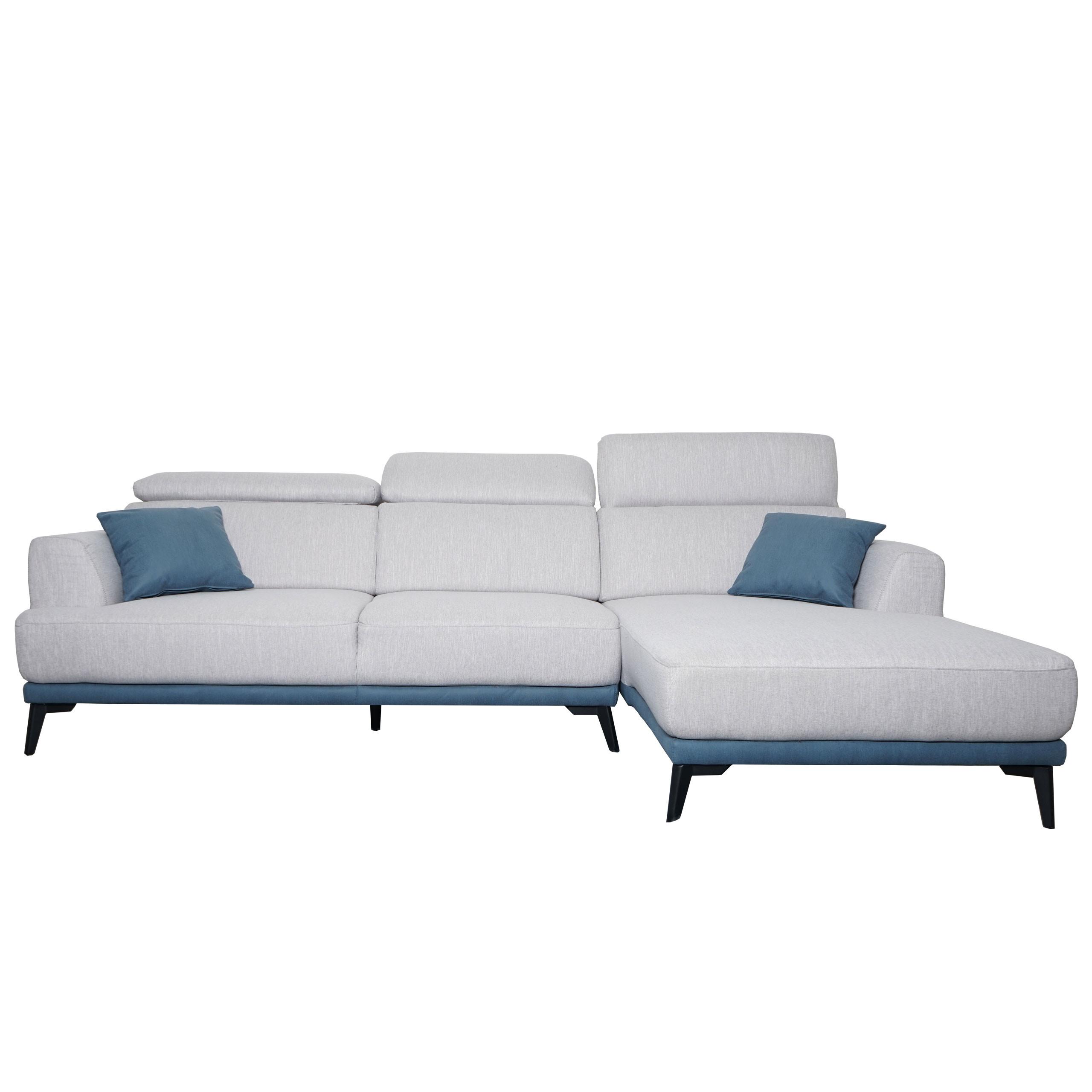 SOFA L-FORM Hellgrau - Hellgrau, Textil (277/170cm) - MCW