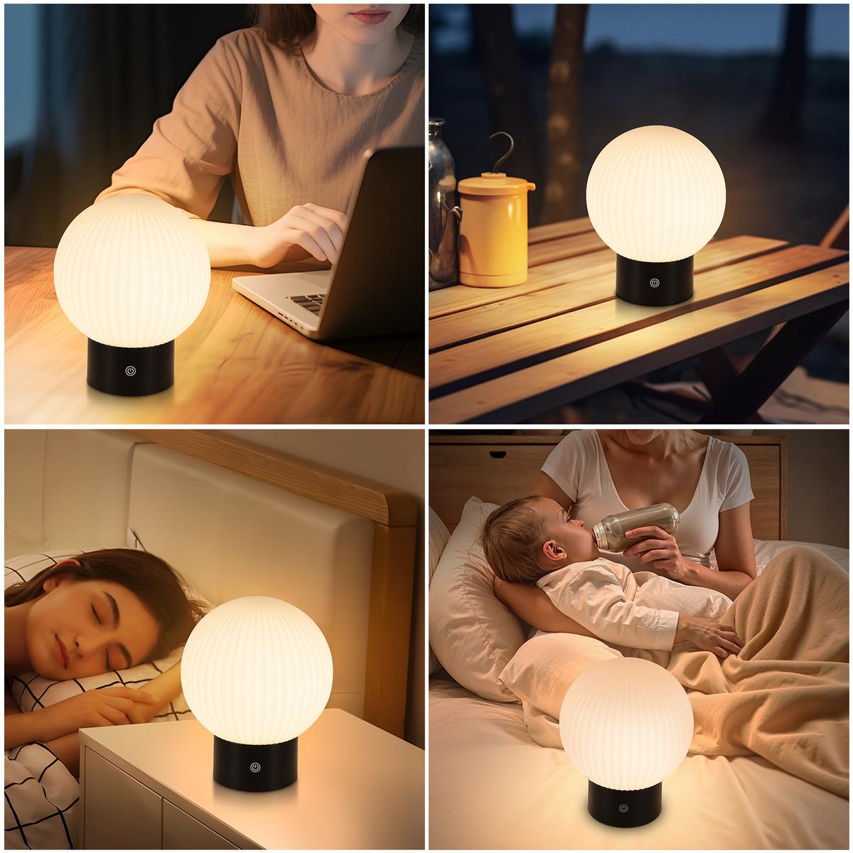 LED TISCHLAMPE Luminara 18.4/15/8.7 cm - Weiß, Glas (18.4/15/8.7cm) - ZMH