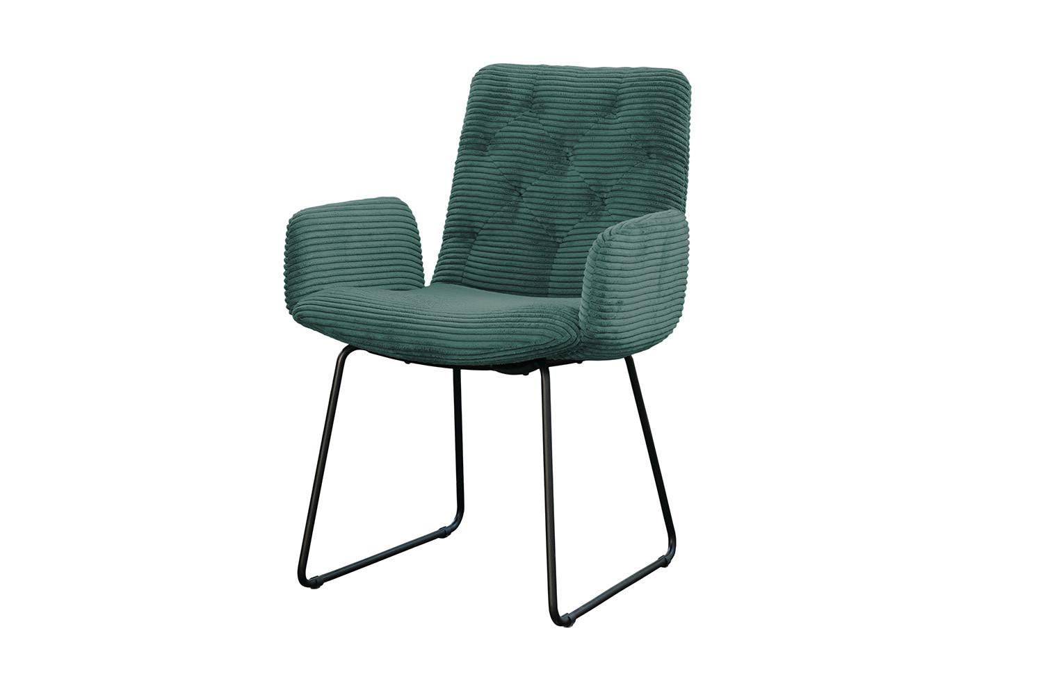 STUHL NEW CHARME Smaragdgrün Cord (1er-Set) - Smaragdgrün, Textil (59/87/66cm) - KAWOLA