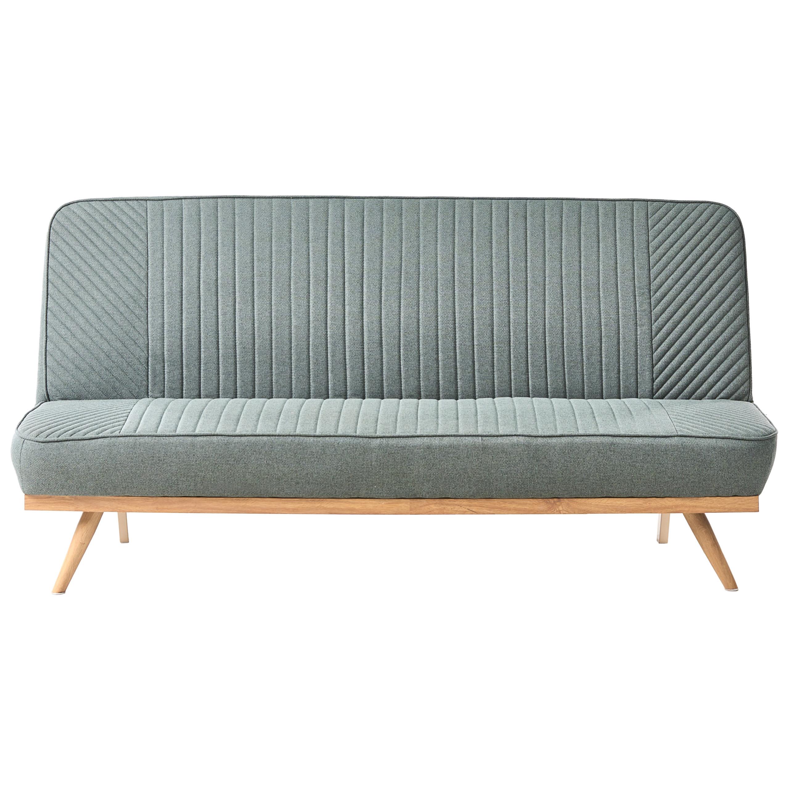 SCHLAFSOFA 2-Sitzer Stoff Grün Kalfafel - Braun/Grün, Textil (191/84/73cm) - Beliani