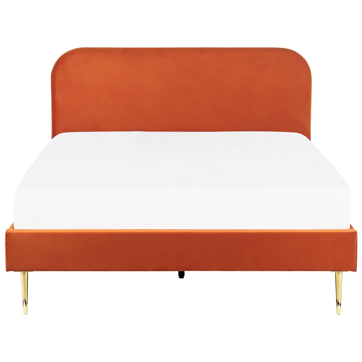 POLSTERBETT 160/200cm Smaragdgrün Flayat - Orange, Textil (160/200cm) - Beliani