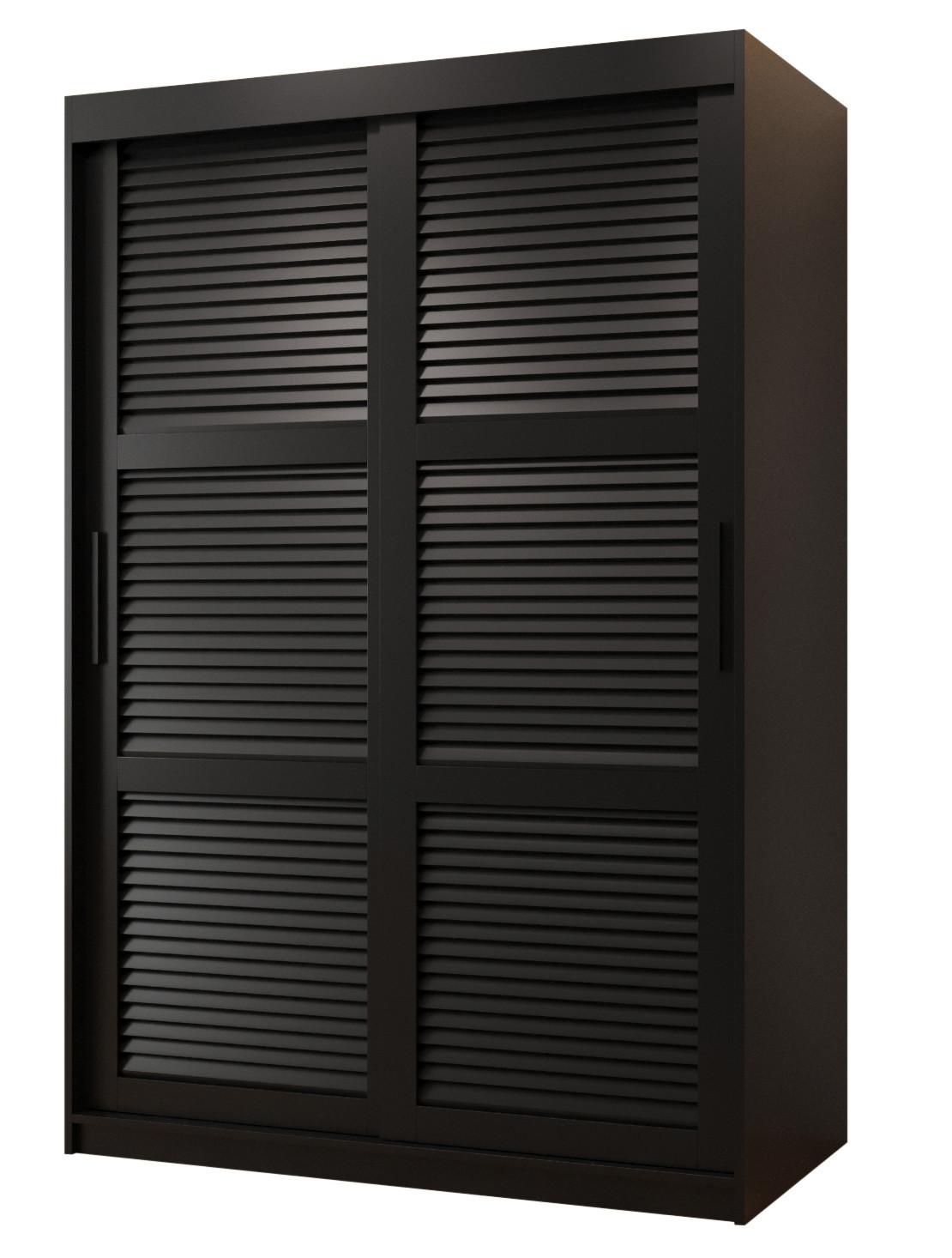 SCHWEBETÜRENSCHRANK 200/120/62 2-türig - Schwarz, Holz/Kunststoff (120/200/62cm) - MÖBEL KRYSPOL