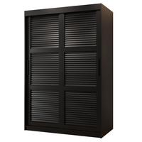 SCHWEBETÜRENSCHRANK 200/120/62 2-türig - Schwarz, Holz/Kunststoff (120/200/62cm) - MÖBEL KRYSPOL