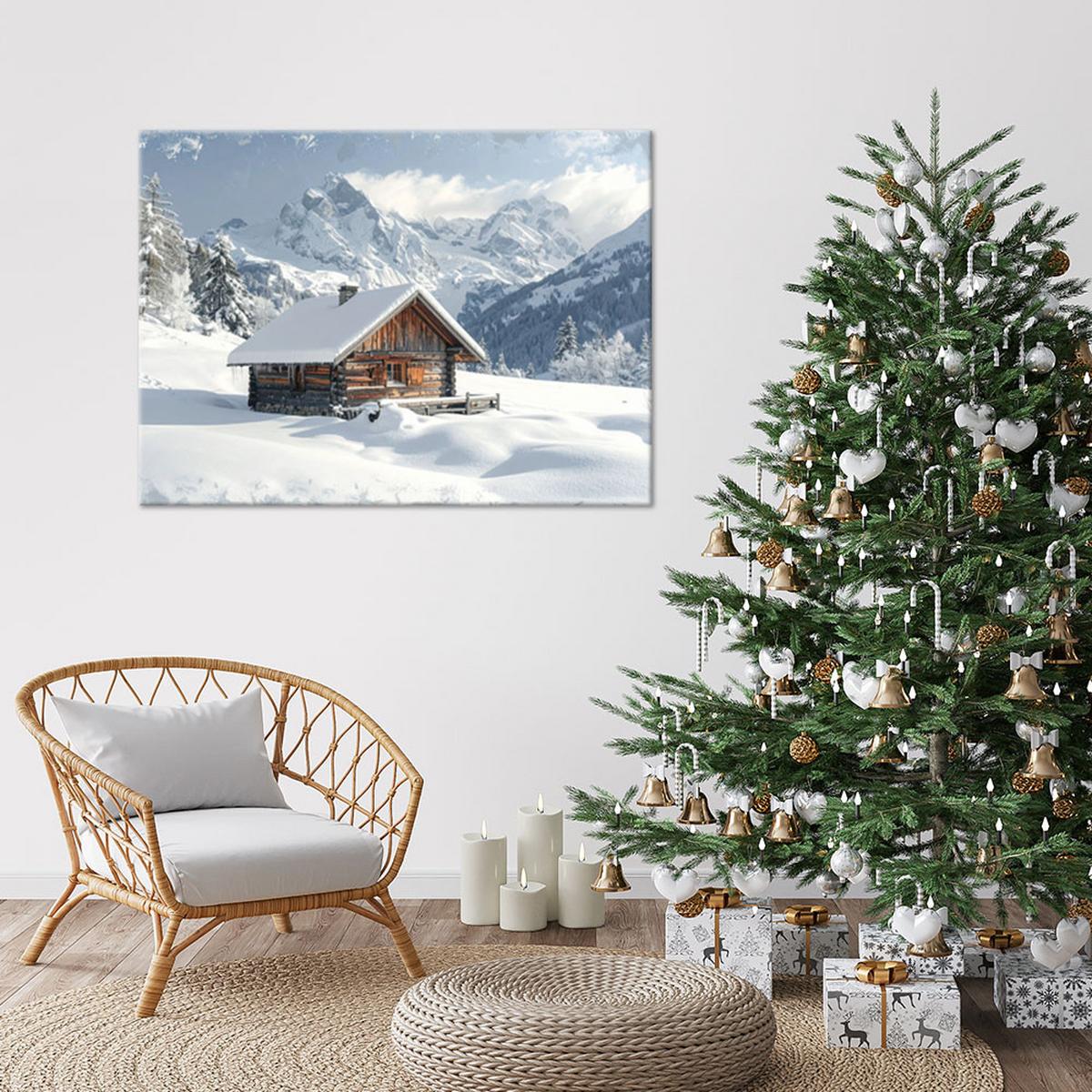 LEINWANDBILD Weihnachten 120x80cm - Weiß, Textil (120/80cm) - Feeby