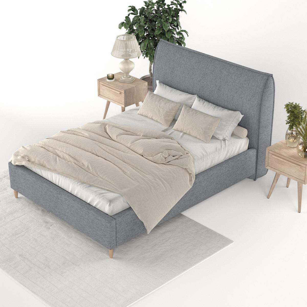 POLSTERBETT Mira 160/200 cm Grau im Neve Stoff - Naturfarben/Grau, Holz/Holzwerkstoff (160/200cm) - AltaBeds