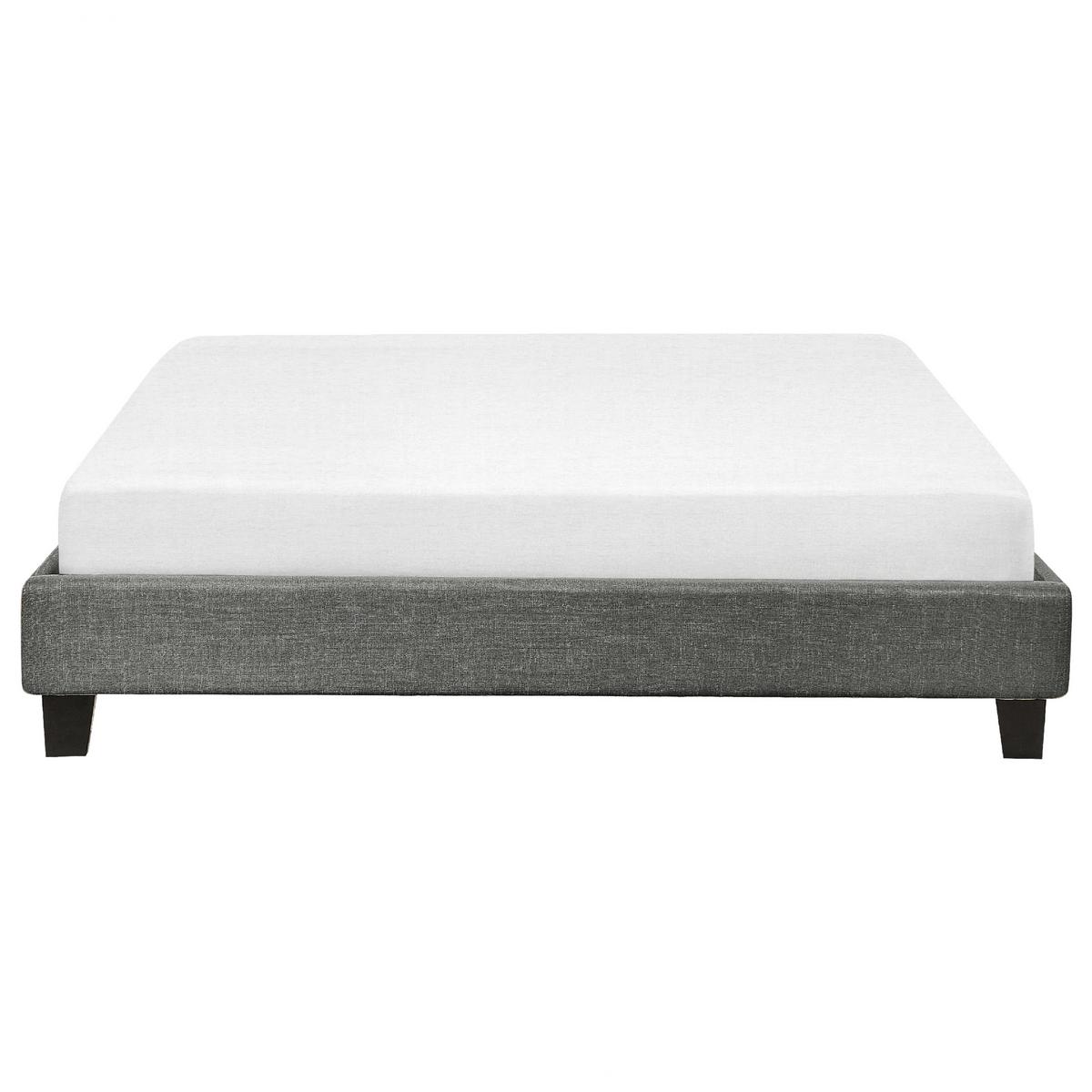 POLSTERBETT mit Lattenrost 160x200 cm Grau Roanne - Grau, Textil (160/200cm) - Beliani