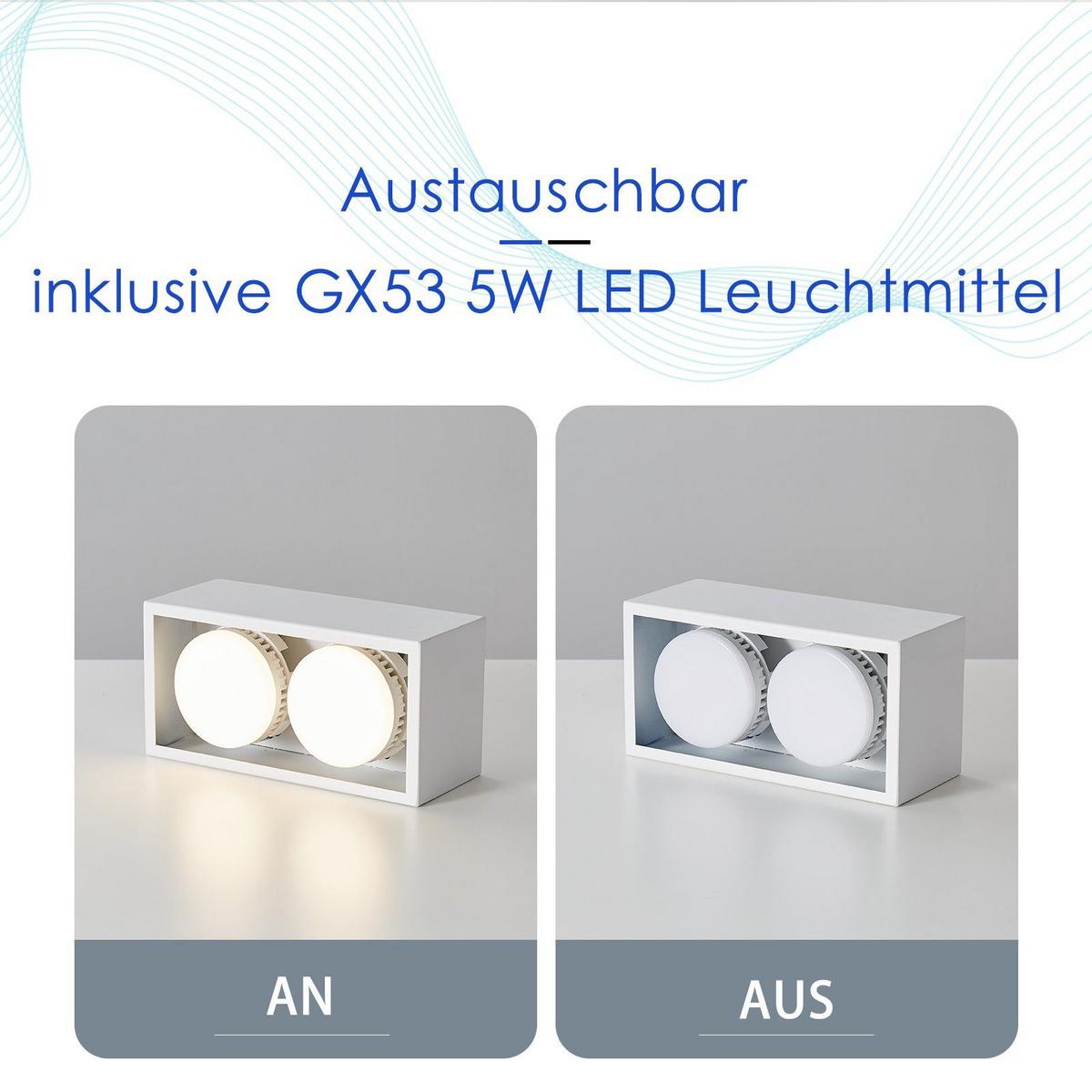 LED-DECKENLEUCHTE Harmonie 2-flammig 20/10/8 cm - Weiß, Metall (20/10/8cm) - Nettlife