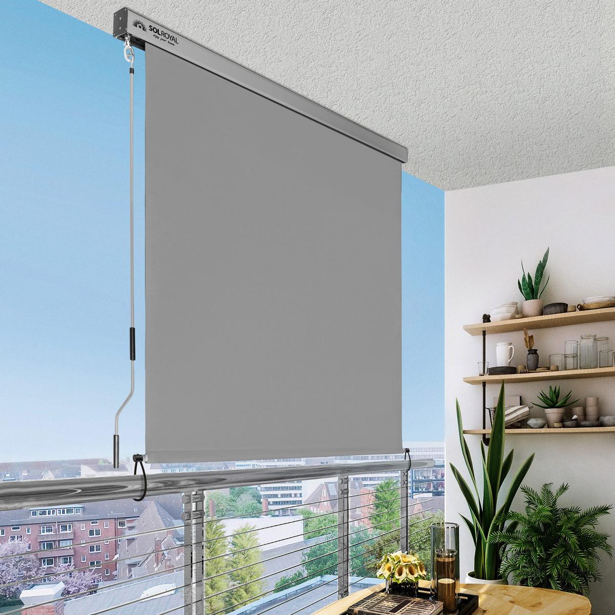 SENKRECHTMARKISE SolVision MS5 1,4/2,5 m Grau - Grau, Metall (140/1/250cm) - Sol Royal