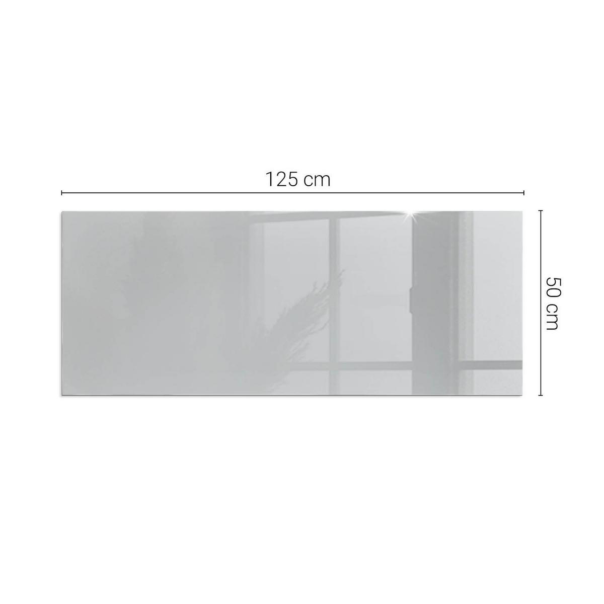 GLASPLATTE für Kamin 125x50 cm - Grau, Glas (125/50/0.4cm) - TULUP