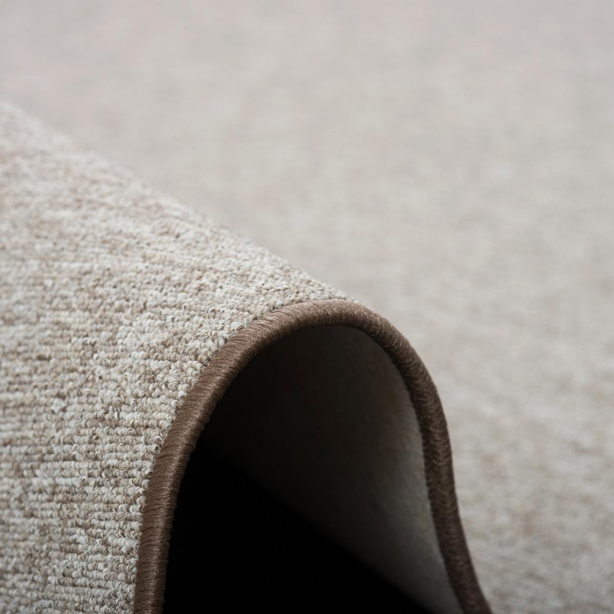 FEINSCHLINGEN VELOUR TEPPICH STRONG - Taupe, Textil (133/133cm) - Snapstyle