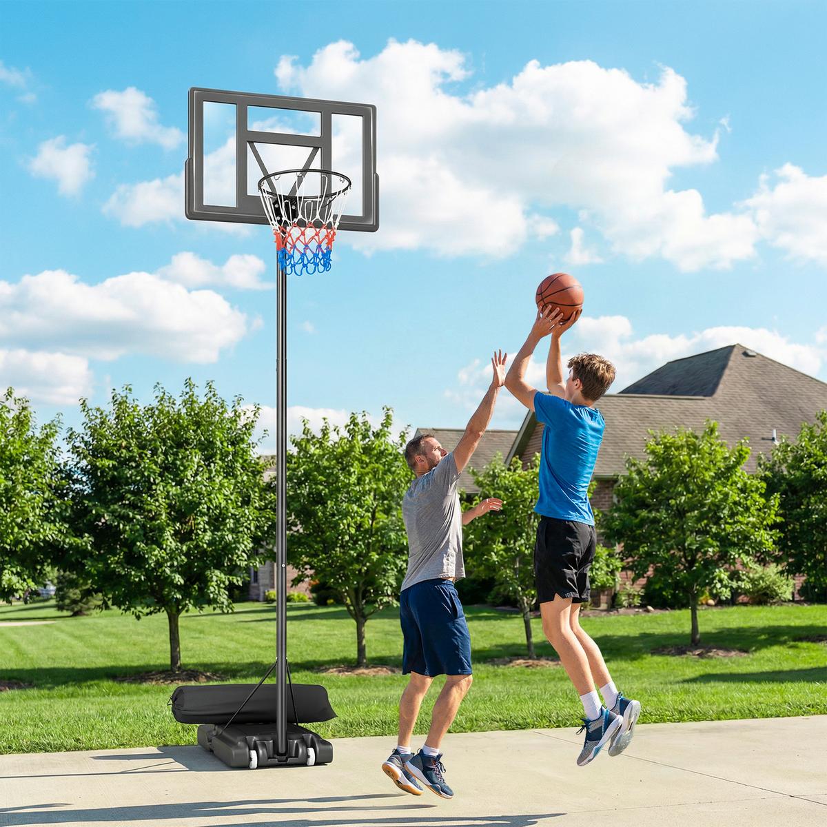 BASKETBALLSTÄNDER Stahl PE Schwarz - Schwarz, Metall (70/110cm) - SPORTNOW