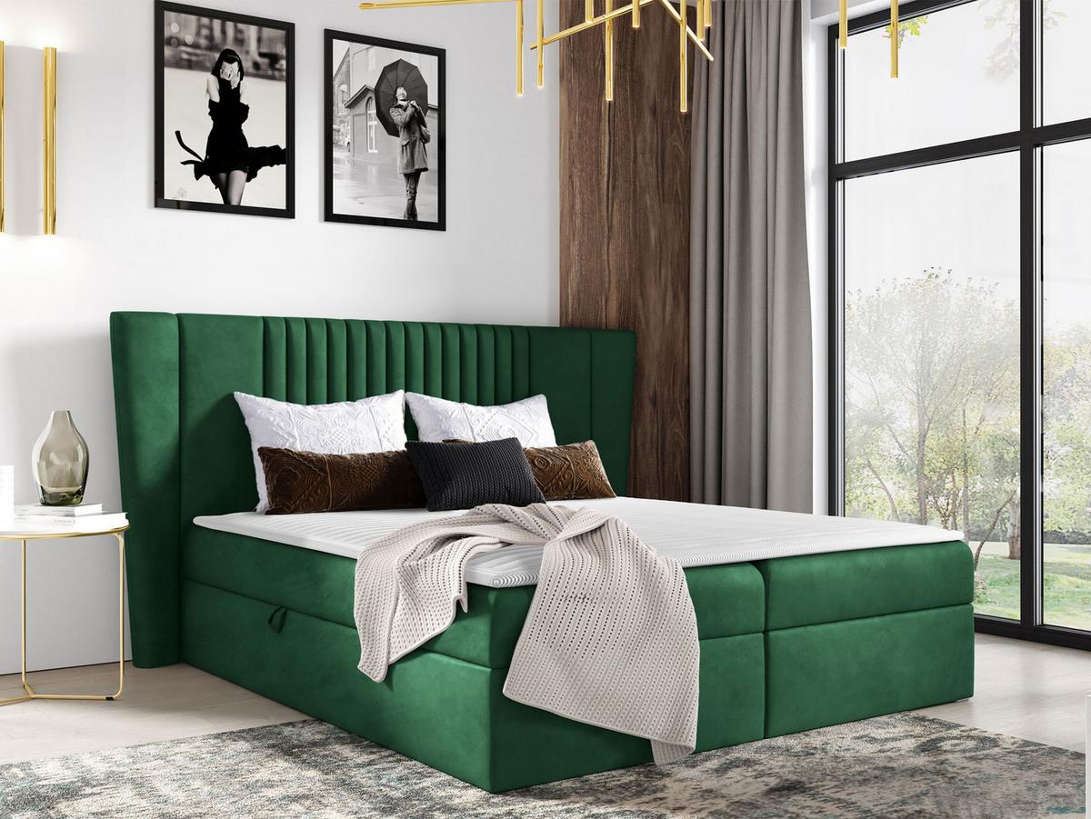 BOXBETT Spark - H3 - Smaragdgrün, Holz (120/200cm) - MIRJAN24