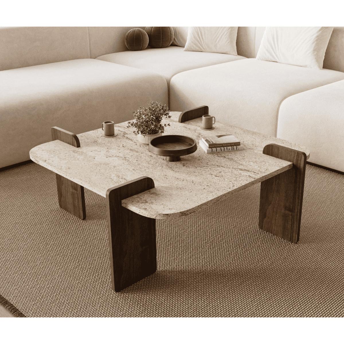 COUCHTISCH mit quadratischer Tischplatte 90/90/35 cm - Eichefarben, Holzwerkstoff (8/90/35cm) - Calicosy