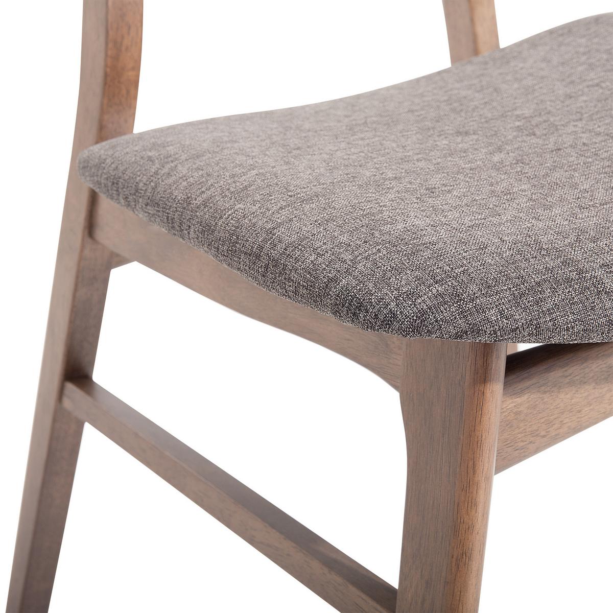 ESSZIMMERSTUHL 2er-Set Gummibaumholz Grau Lynn - Grau, Holz/Textil (49/78/47cm) - Beliani