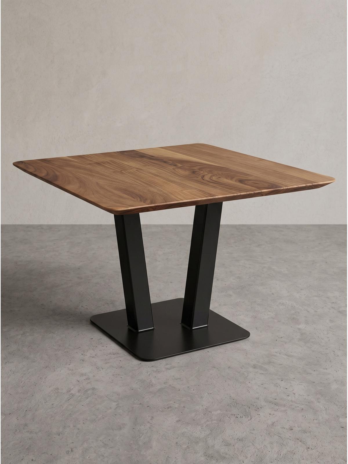 COUCHTISCH PERUGIA, Akazie Massivholz, Akazie-Schwarz, 60 x 60 x 40 cm - Schwarz/Akaziefarben, Holz/Metall (60/60/40cm) - KADIMA DESIGN