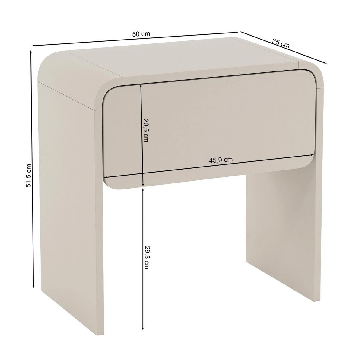 NACHTTISCH Lummo Kaschmirgrau 50 cm - Taupe, Holzwerkstoff (50/51.5/35cm) - Selsey