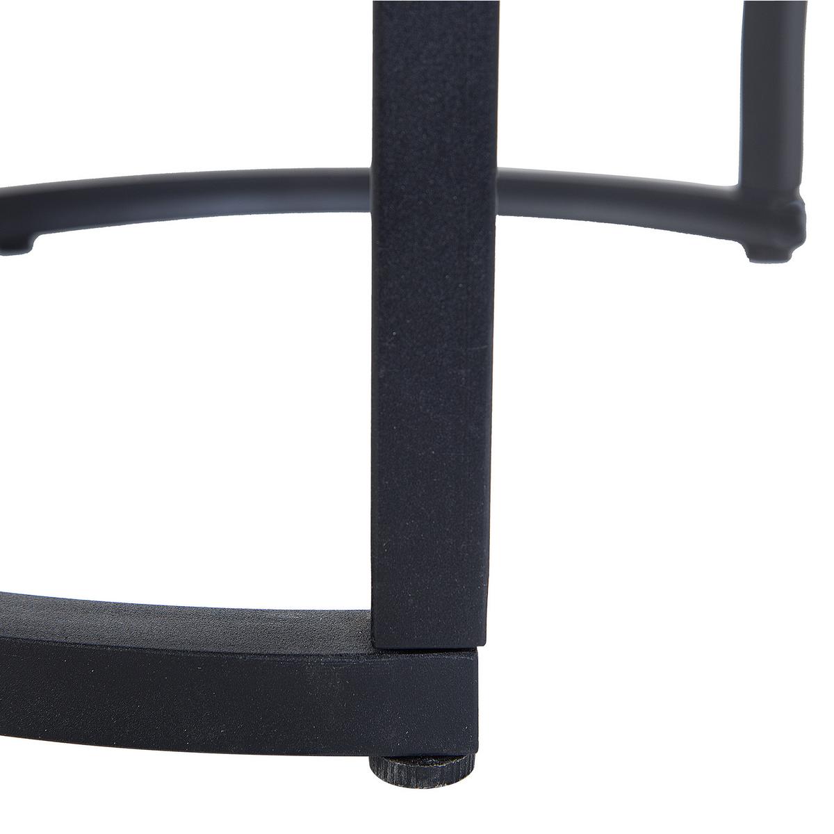 BEISTELLTISCH 2er-Set Rund Schwarz, Grau Dixie - Schwarz, Holzwerkstoff (48/48/50cm) - Beliani