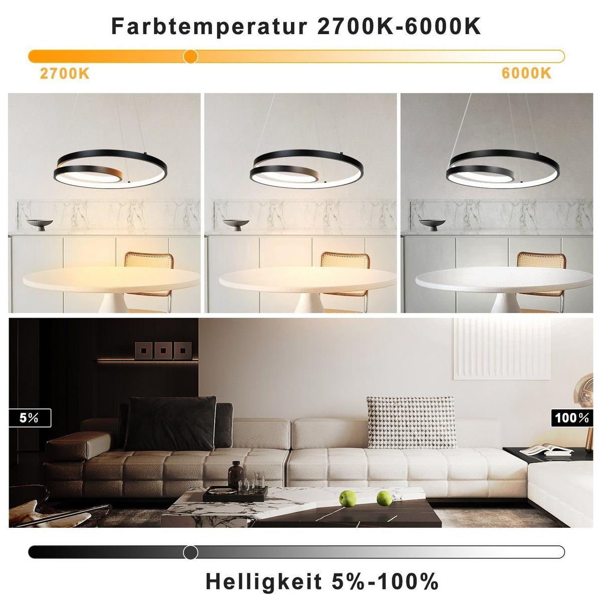 PENDELLEUCHTE Flair 40/40/150 cm - Schwarz, Metall (40/40/150cm) - Nettlife