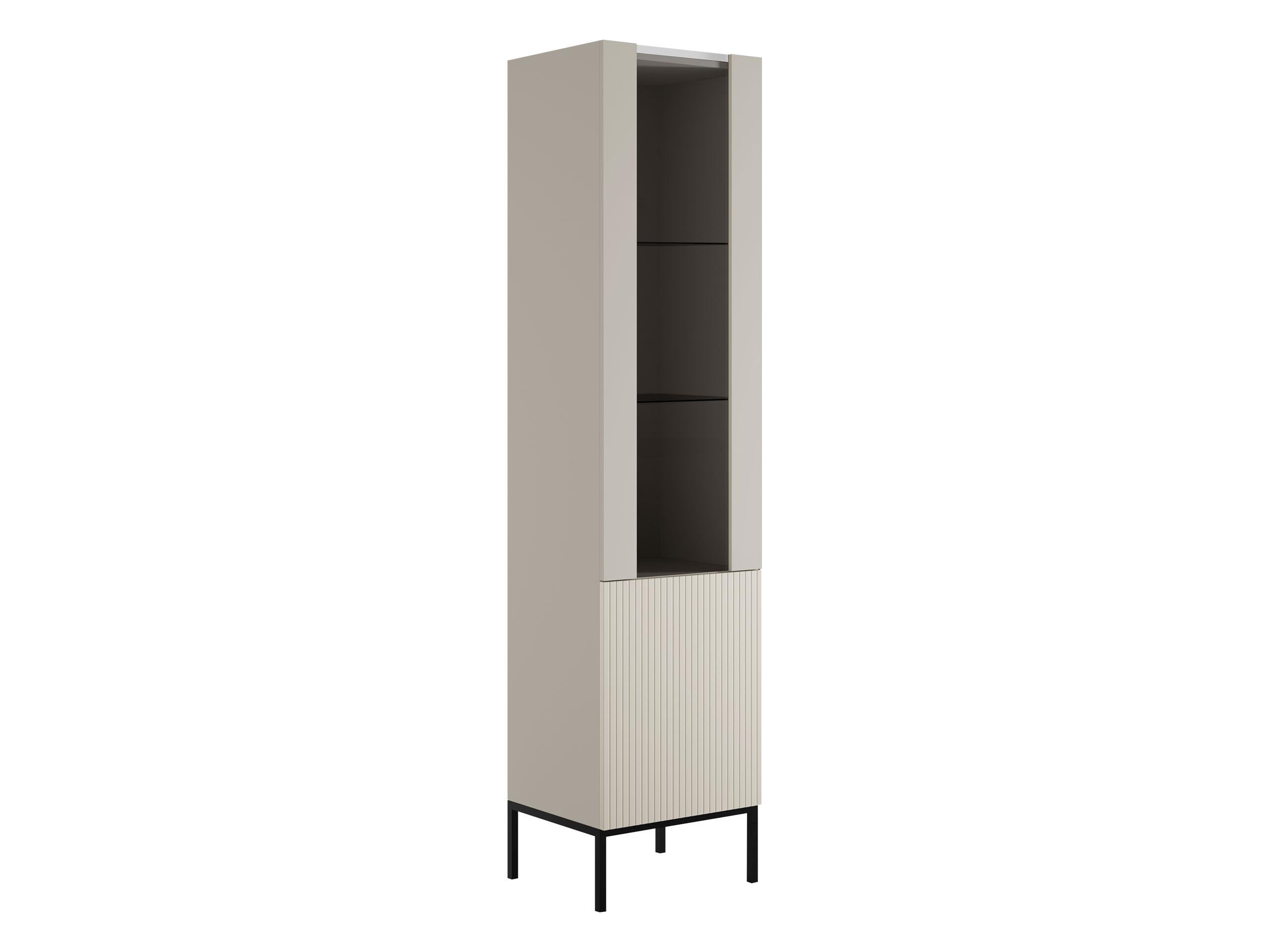 VITRINE Como - Kaschmir/Schwarz, Holzwerkstoff/Metall (50/190/42cm) - MIRJAN24