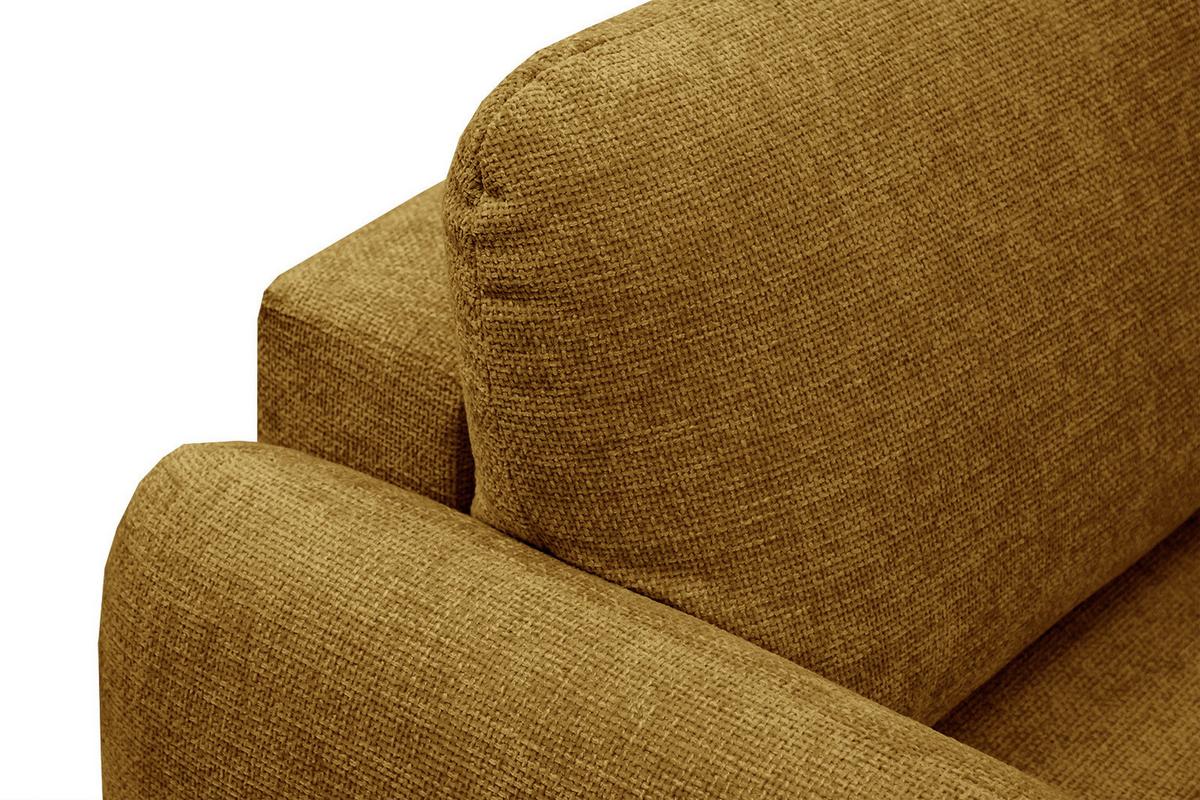 SOFA DRAKE 3-Sitzer mit Schlaffunktion, dunkelgelb - Dunkelgelb/Braun, Holz/Textil (232/90/107cm) - Wozimo
