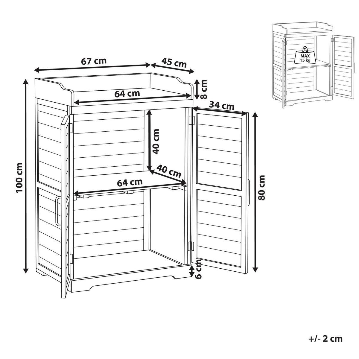 PFLANZTISCH 67/100 cm Tannenholz Braun Tereville - Braun, Holz - Beliani