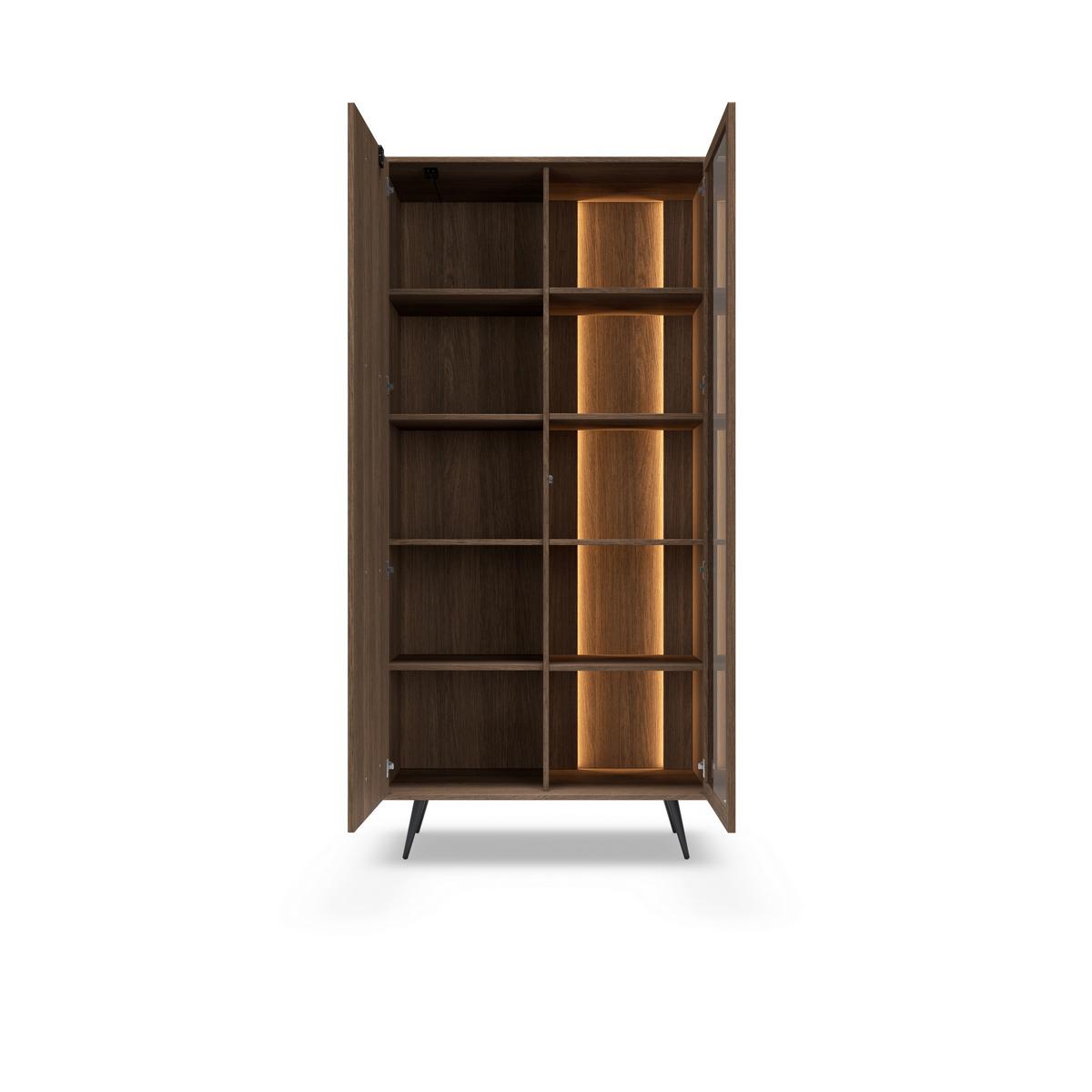 VITRINE DAVANTI 196,4 / 93,5 cm in Eichefarben - Eichefarben, Holzwerkstoff (93.5/196.4/40cm) - MASSENO