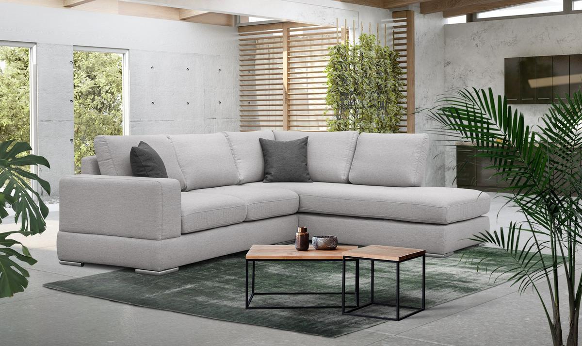 ECKSOFA OTTO 5-Sitzer, hellgrau - Hellgrau, Holzwerkstoff/Textil (279/219cm) - Wozimo