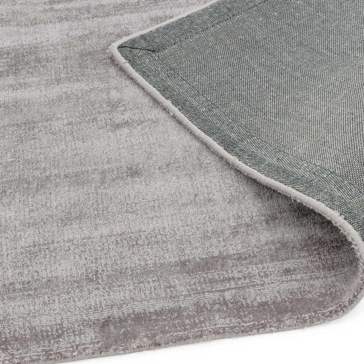 VISKOSETEPPICH handgewebt BARI, einfarbig, Silber, 160 x 230 cm - Silberfarben, Textil (230/160cm) - KADIMA DESIGN