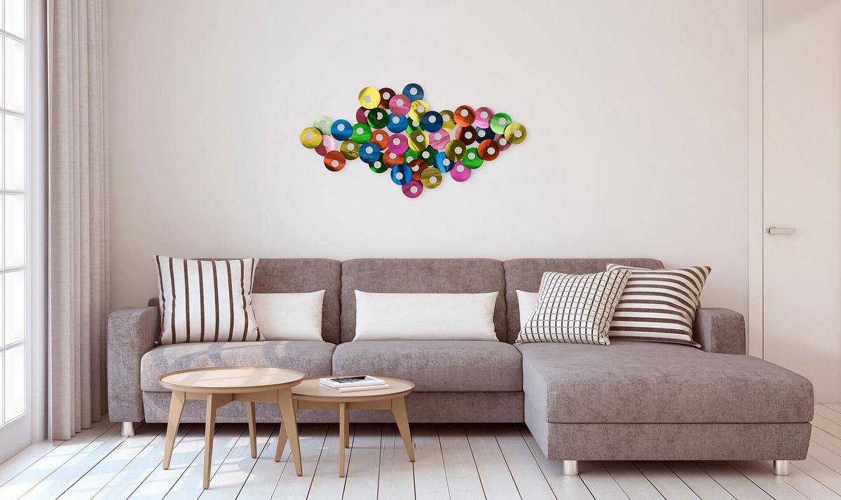 WANDDEKO Bunt 126/67 cm - Multicolor, Metall (2.58/67/7cm) - KUNSTLOFT