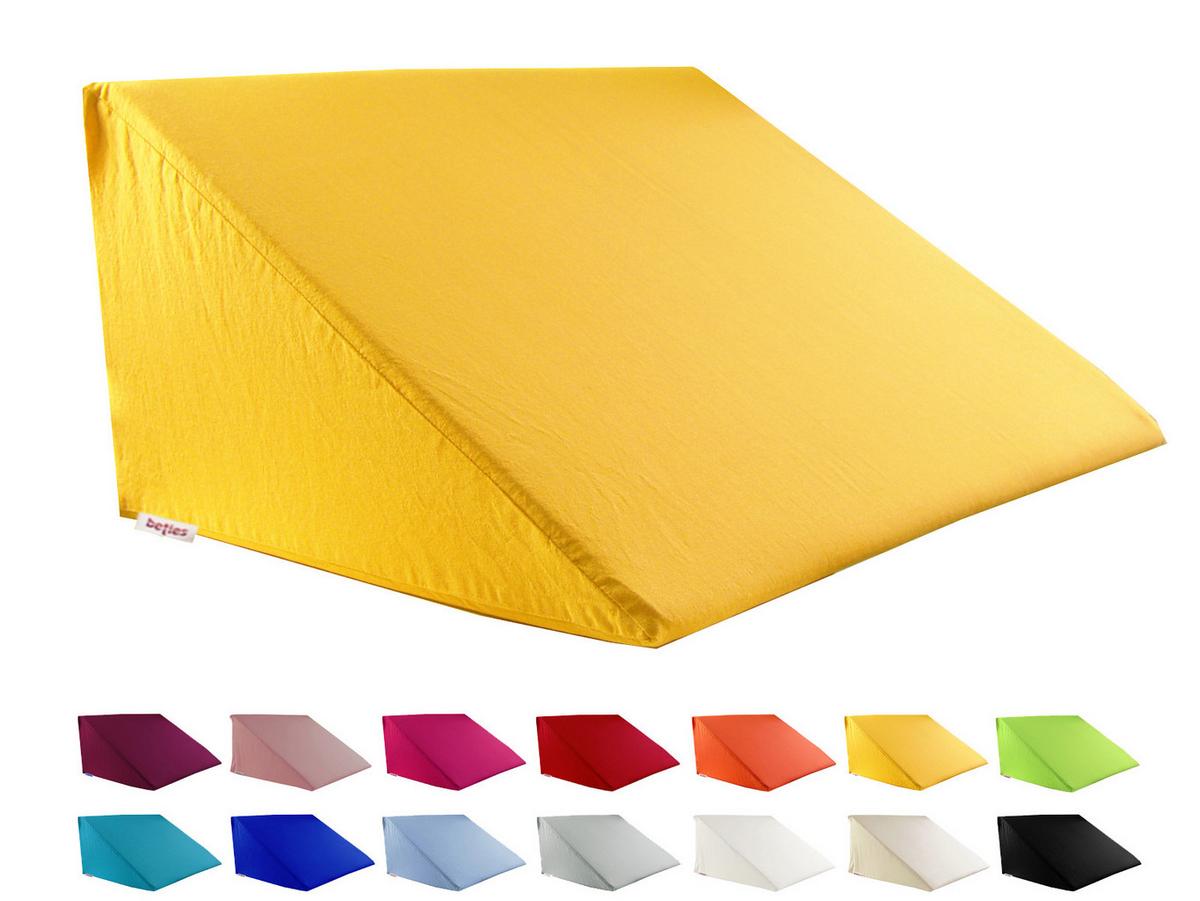 KEILKISSENBEZUG Basic 100% Baumwolle gelb 62/49/30 cm - Gelb, Textil (62/49cm) - beties Heimtextil
