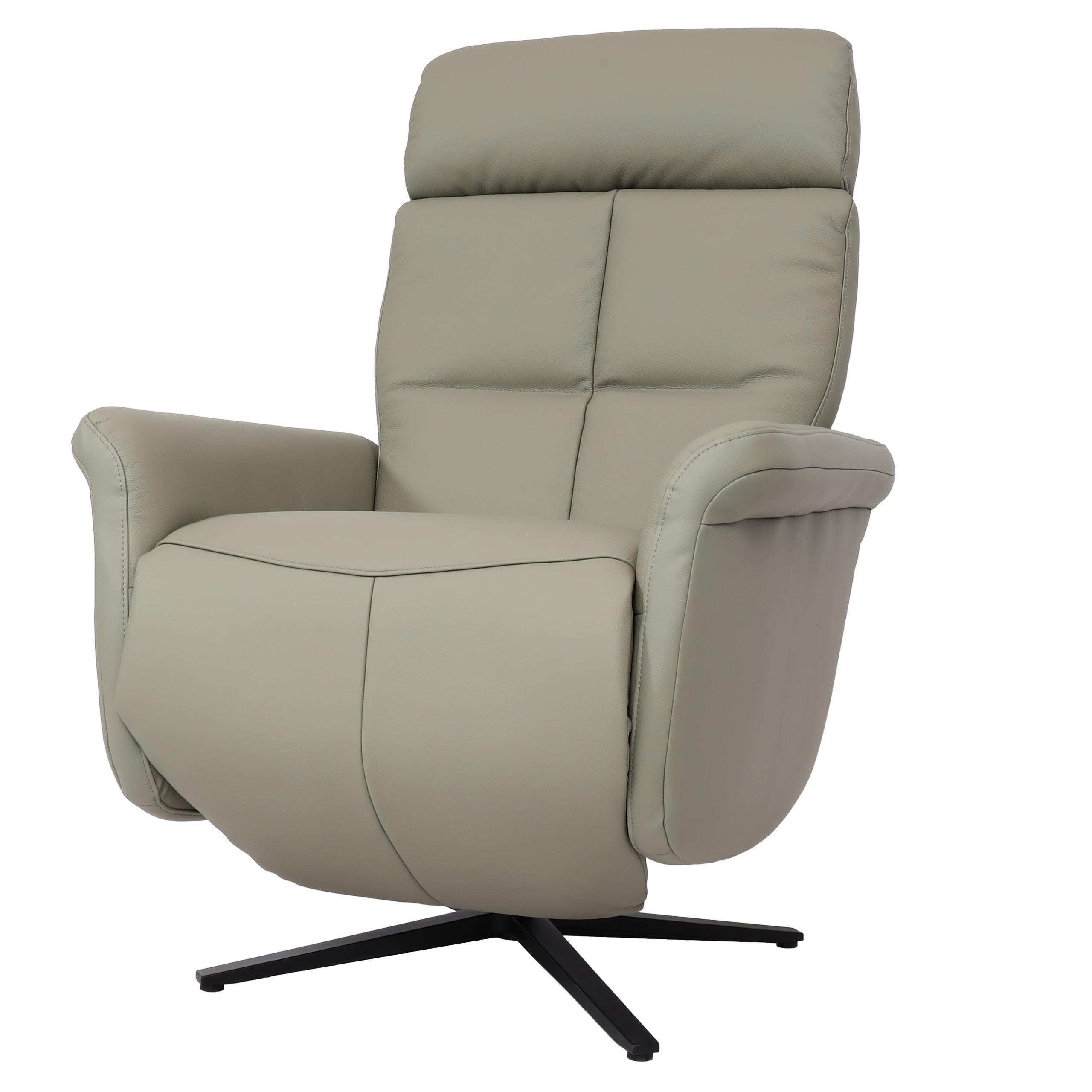 RELAXSESSEL Grau - Grau, Leder (76/110/153cm) - MCW