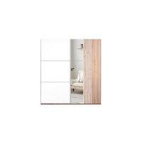 SCHWEBETÜRENSCHRANK ATROX 203/215/65 cm 2-türig mit Spiegel Weiß - Eiche Wotan/Weiß, Holzwerkstoff (203/215/65cm) - MASSENO