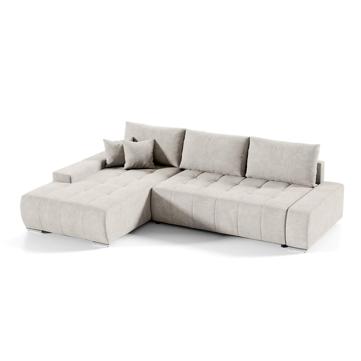 ECKSOFA Jonas 4 Sitzplätze Cremeweiß - Grün, Holzwerkstoff (265/185cm) - Petits-meubles