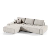 ECKSOFA Jonas 4 Sitzplätze Cremeweiß - Grün, Holzwerkstoff (265/185cm) - Petits-meubles