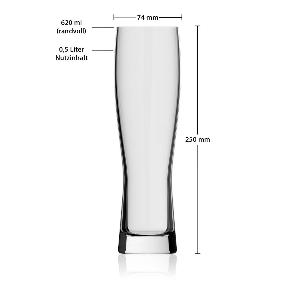 WEIZENBIERGLÄSER Monaco Slim transparent 0,5 l 120er Set - Transparent, Glas (0.5L) - Rastal