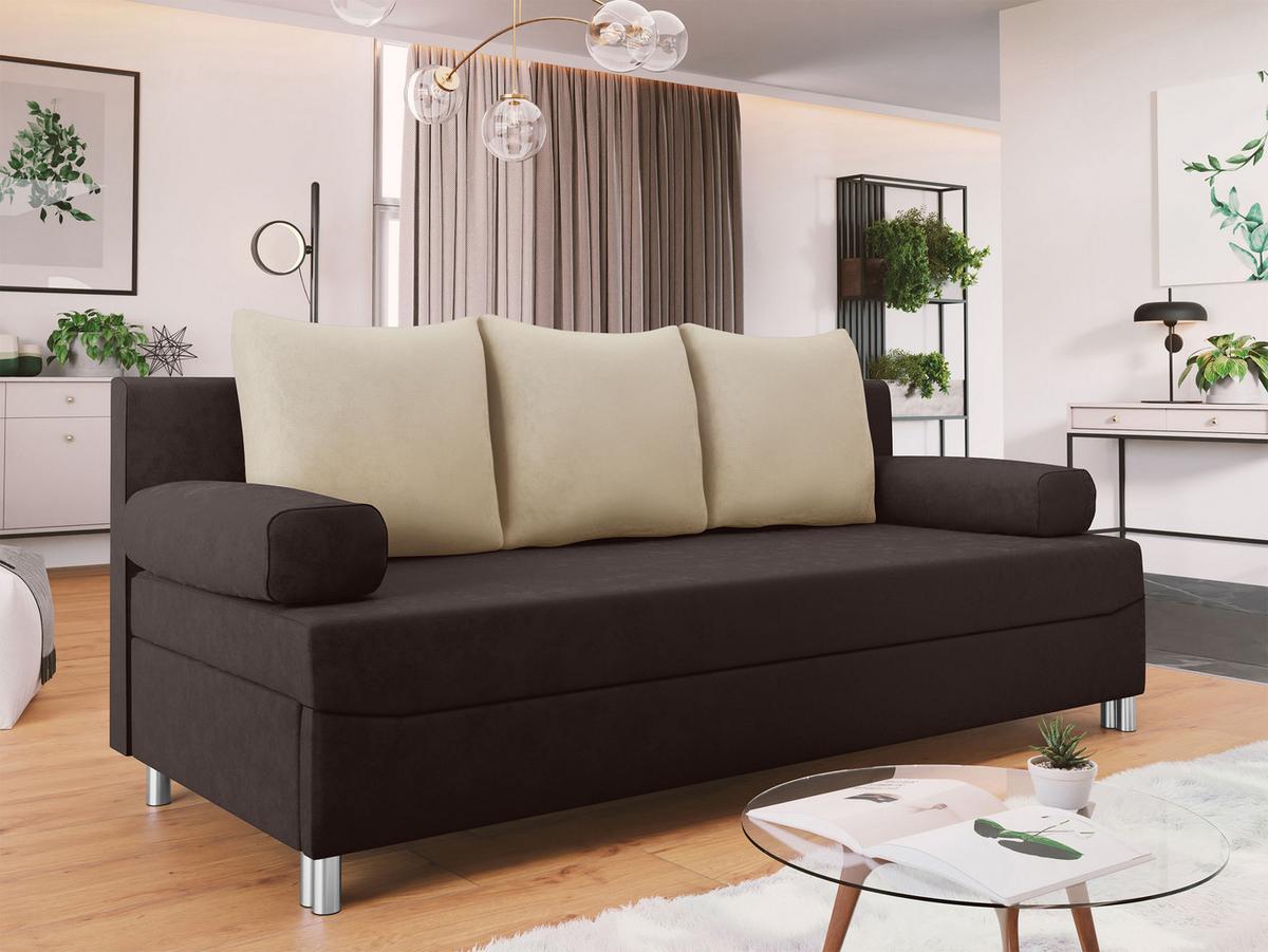 SCHLAFSOFA Dover - Chromfarben/Braun, Holz/Kunststoff (192/86/80cm) - MIRJAN24