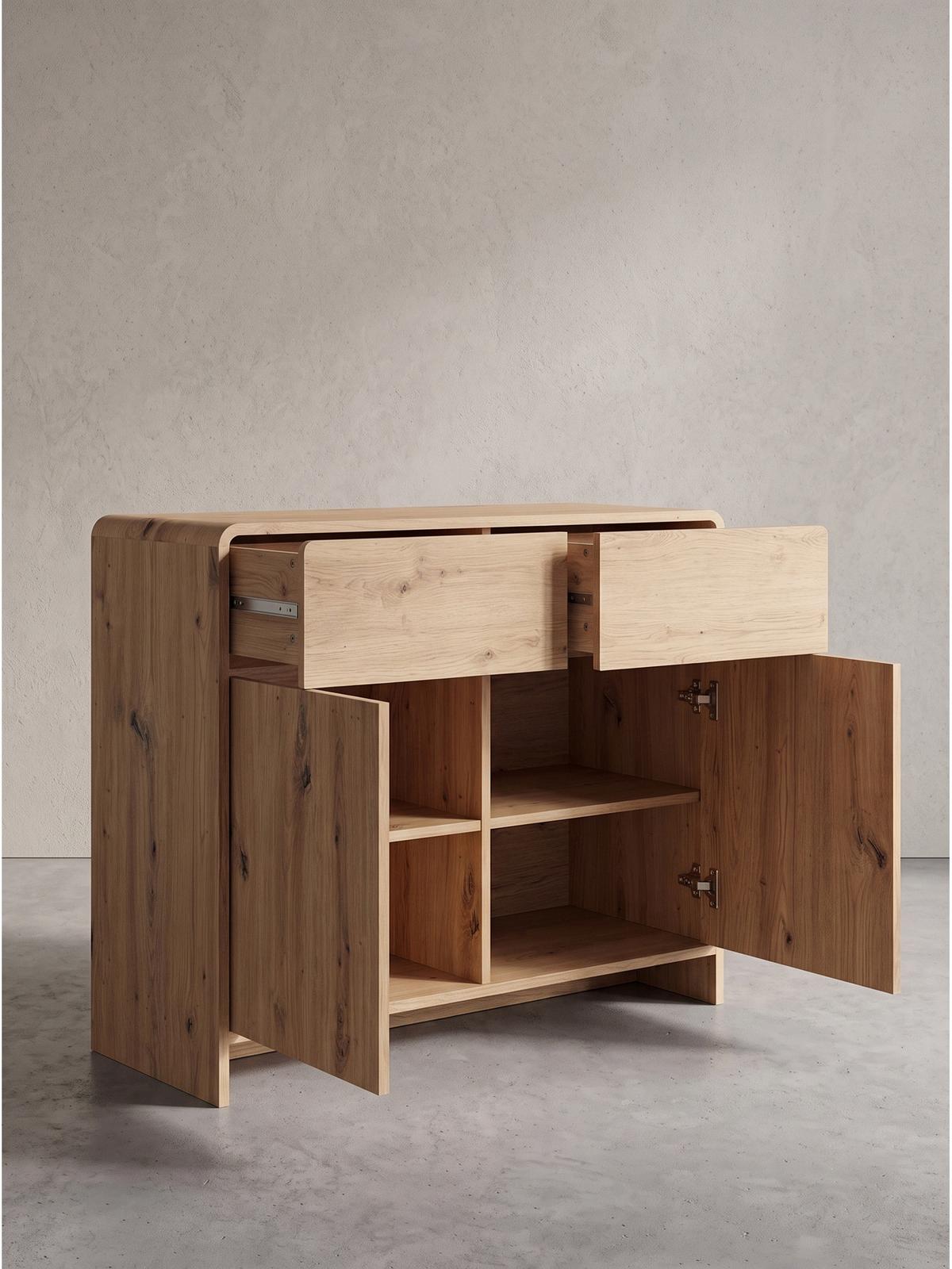 SIDEBOARD CALELLA, MDF, in Eichenoptik, 88 x 40 x 76 cm - Hellbraun/Braun, Holzwerkstoff (88/76/40cm) - KADIMA DESIGN