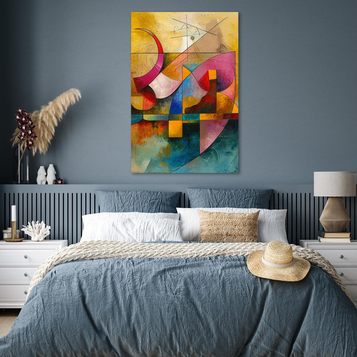 POSTER Kunst - Abstrakt - Modern Wandbild Schlafzimmer 80x120 cm - Gelb, Papier (80/120/0.1cm) - MuchoWow