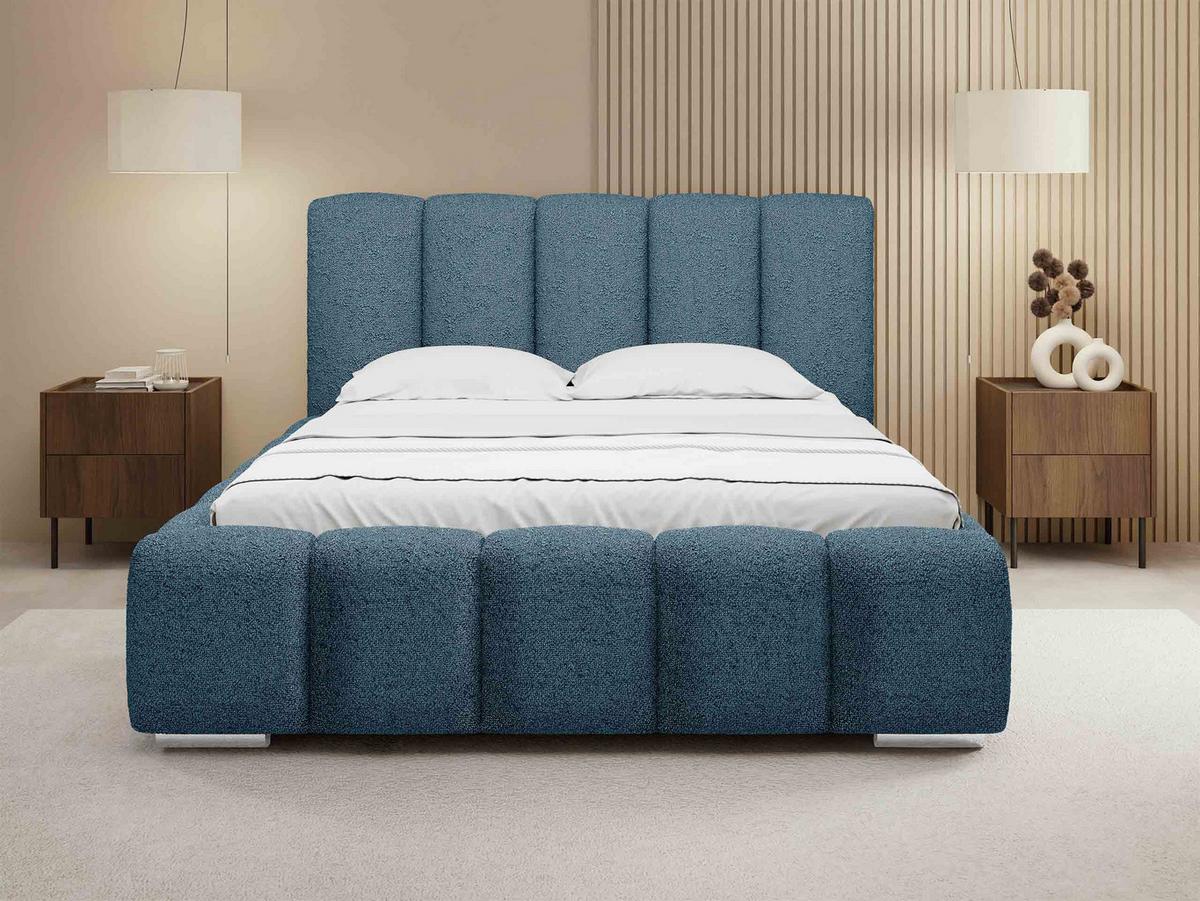 POLSTERBETT Wizko Boucle - Chromfarben/Naturfarben, Holz/Holzwerkstoff (160/200cm) - MIRJAN24