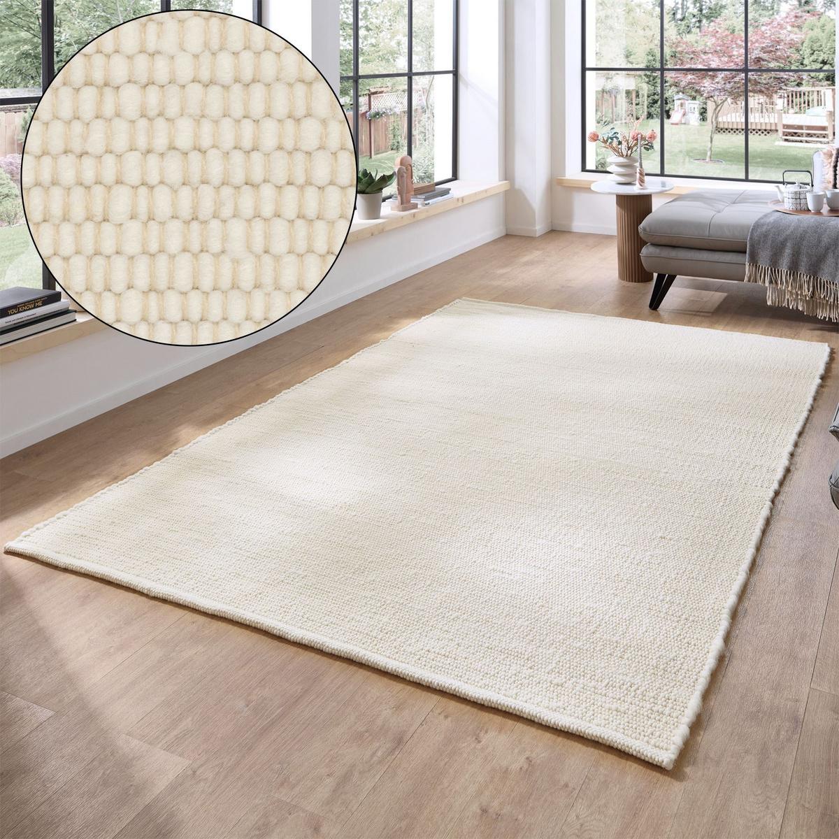 HANDWEBTEPPICH Anden 70x130 cm - Champagner, Textil (70/130cm) - Rug and Roll