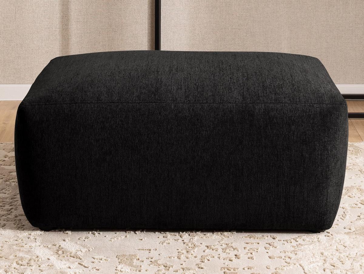 HOCKER Lennon aus Schwarz Strukturstoff mit vielseitiger Nutzung - Schwarz, Holz/Kunststoff (102/42/76cm) - S-Style