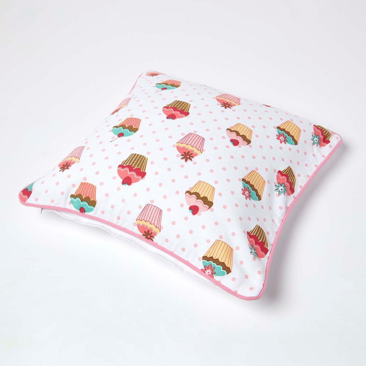 KISSENHÜLLE Cupcakes 45/45 cm - Multicolor, Textil (45/45cm) - Homescapes