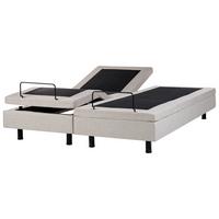 POLSTERBETT Verstellbar 180/200 cm Beige Duke - Beige/Schwarz, Textil (180/200cm) - Beliani