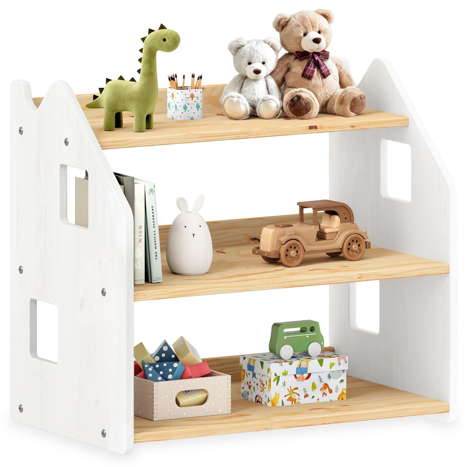 KINDERREGAL YASMIN natur/weiß - Naturfarben/Weiß, Holz (65/60/40cm) - IDIMEX